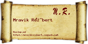 Mravik Róbert névjegykártya